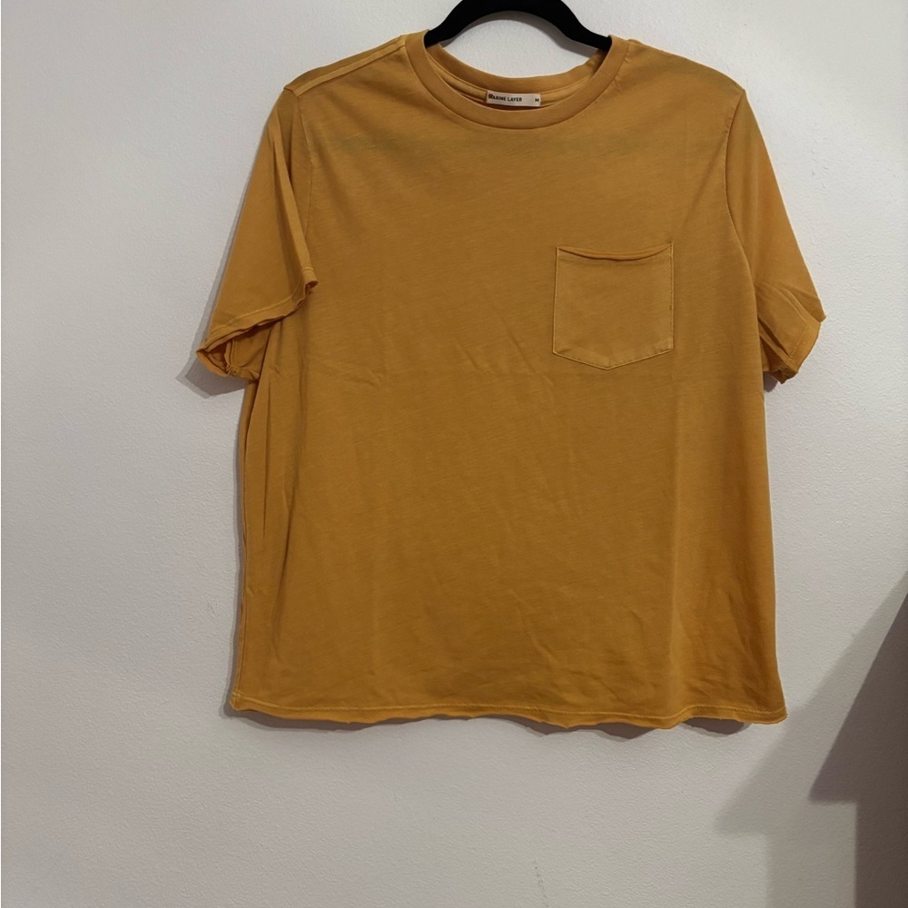 Marine Layer Women’s M Mustard Yellow Pocket Tee — NWOT